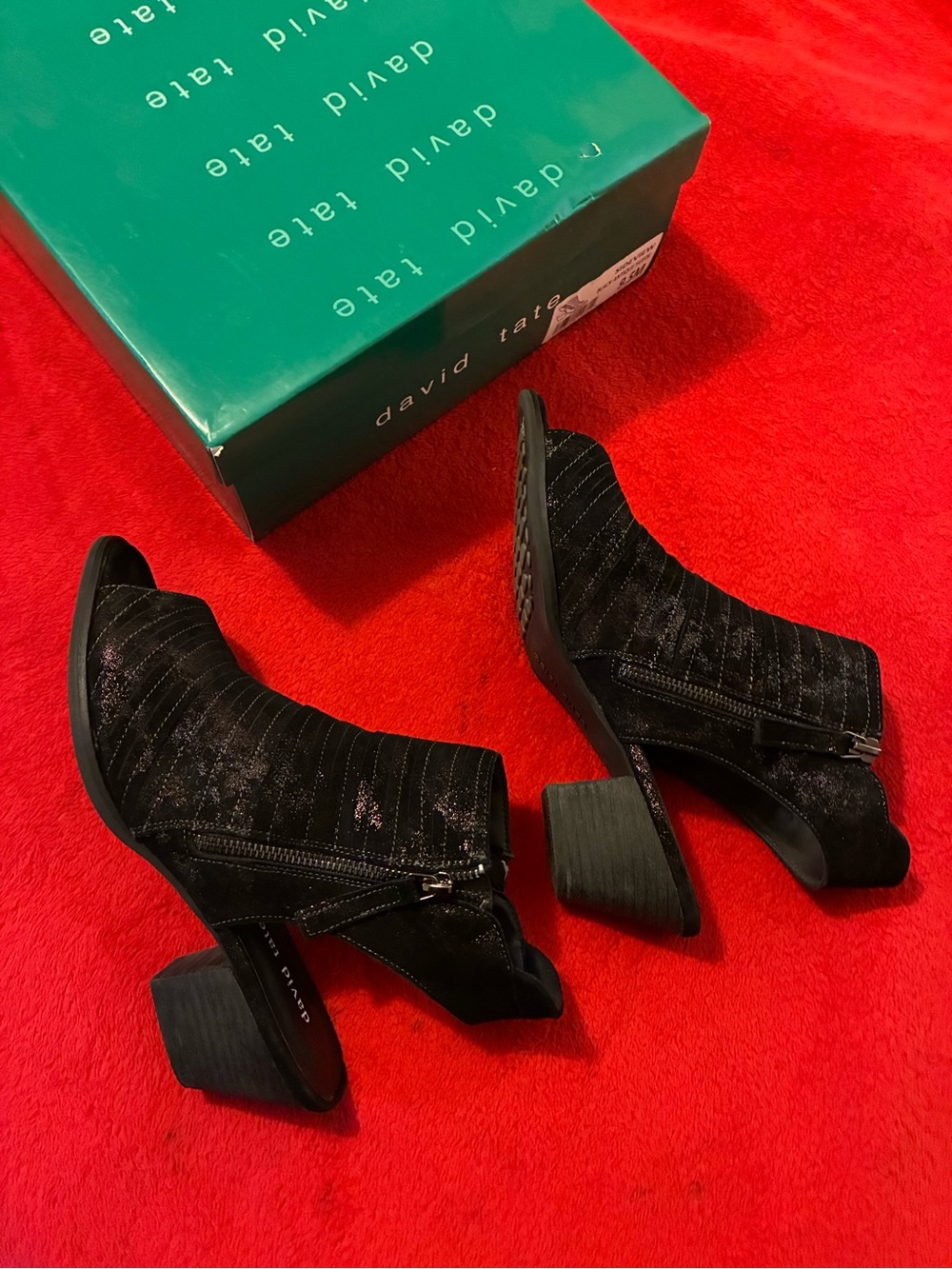 David Tate Sideview Heeled Peep Toe Sandals